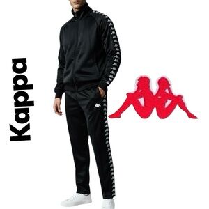 Kappa 222 Banda Anniston Mens Track Sweatsuit Two Piece Black Sz S